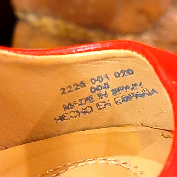 Zara, red leather peep toe platform 8.5 heal - Picture 8 of 10